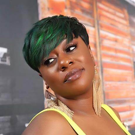 Short cut hair style with color